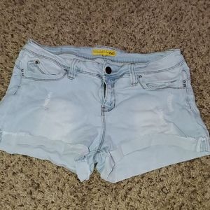 YMI distressed light blue jean shorts